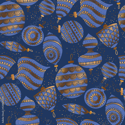 Xmas balls pattern. Christmas ornaments pattern