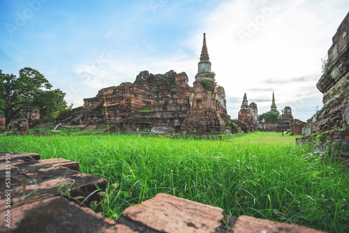 Ancient temple scenery, Wat Mahathat (Ayutthaya), Thailand