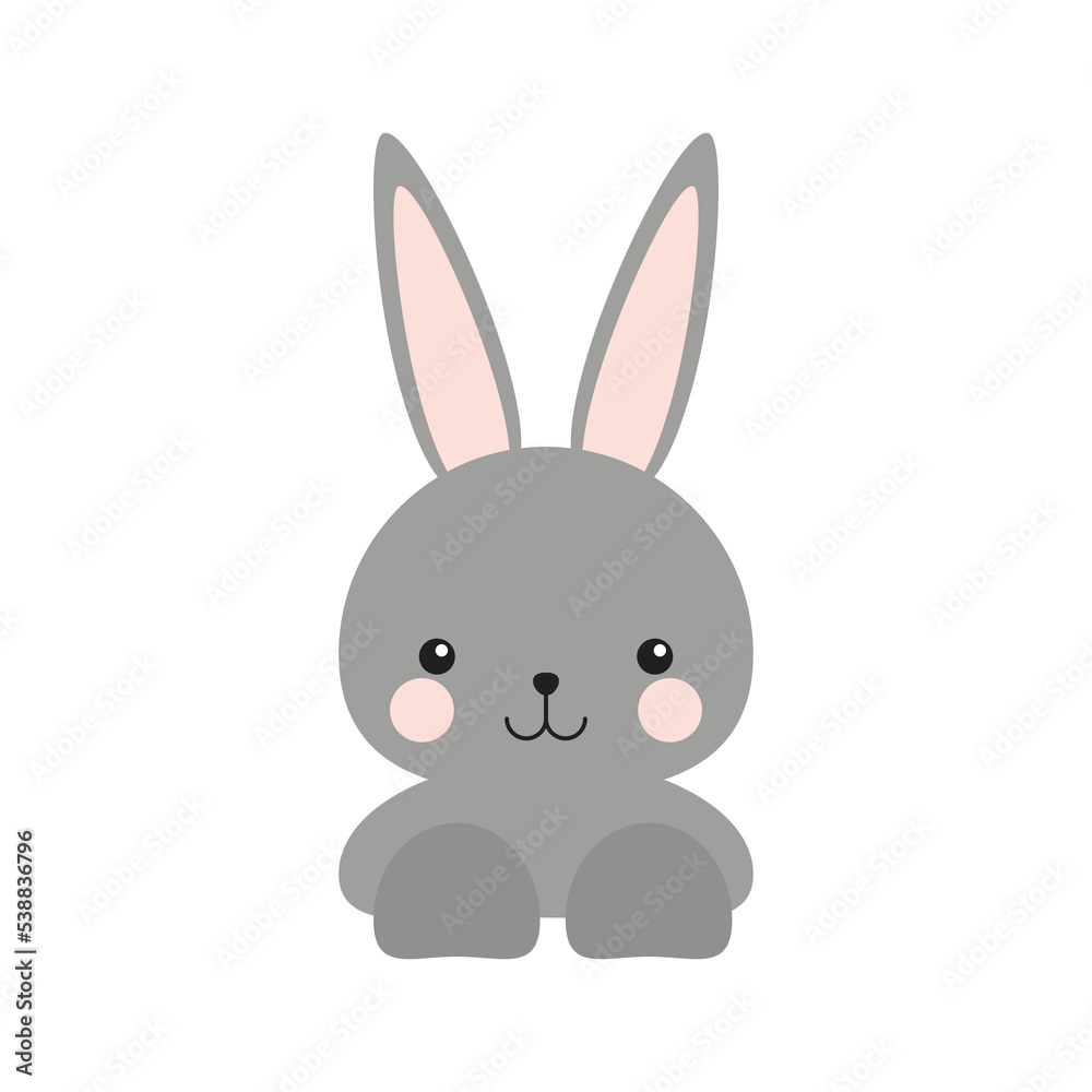 Rabbit doll icon with flat design Rabbit doll icon with flat design