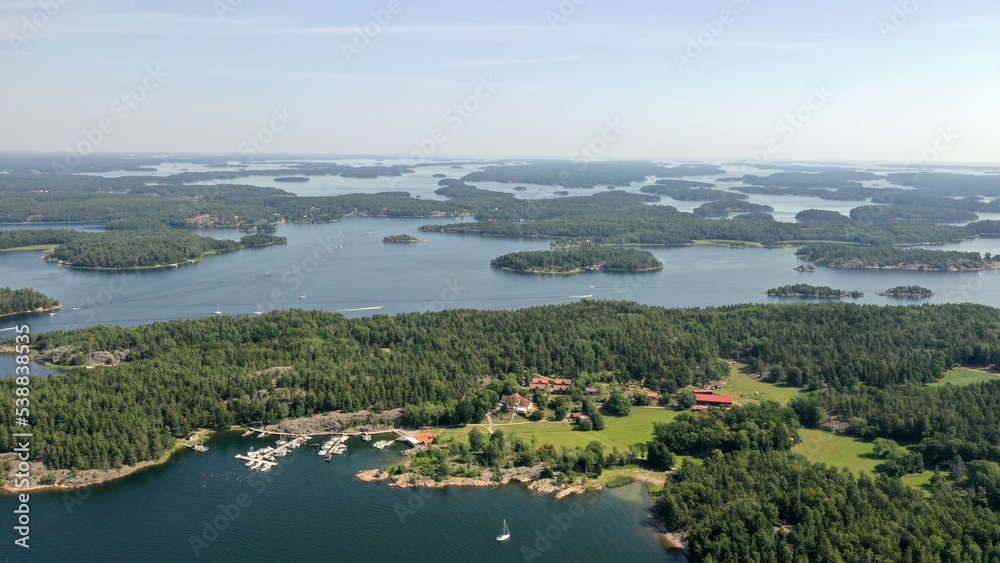 survol de l'archipel de Stockholm en Suède
