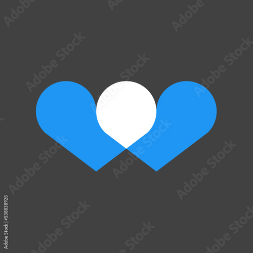 Interlapping minimal hearts concept illustration.... photo