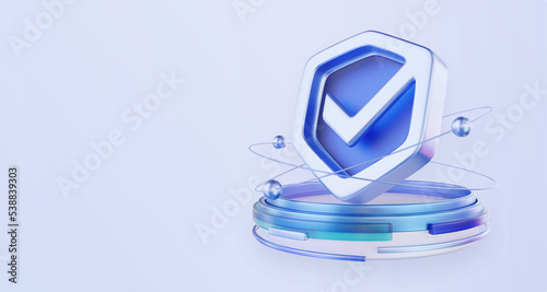 Digital privacy protection 3d illustration