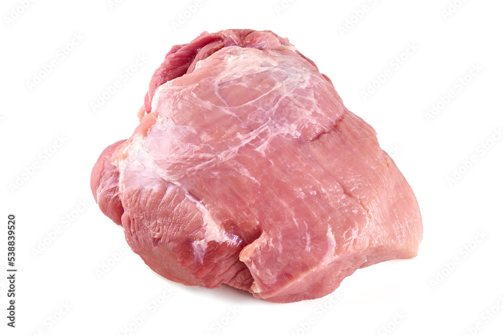 Raw pork ham, isolated on white background. Raw pork ham, isolated on white background.