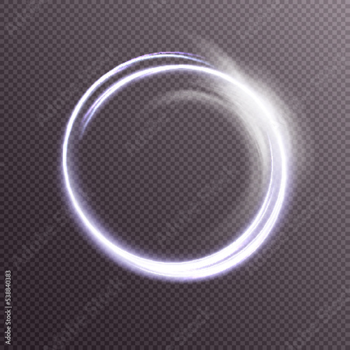 Bright glowing ring. Bright glowing neon frame made of bright glowing rays. vector png 
