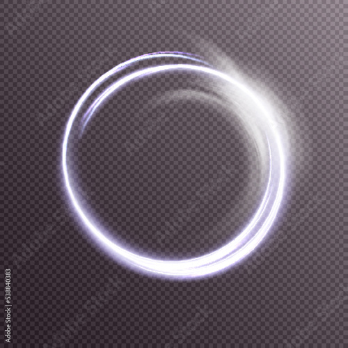 Bright glowing ring. Bright glowing neon frame made of bright glowing rays. vector png	
