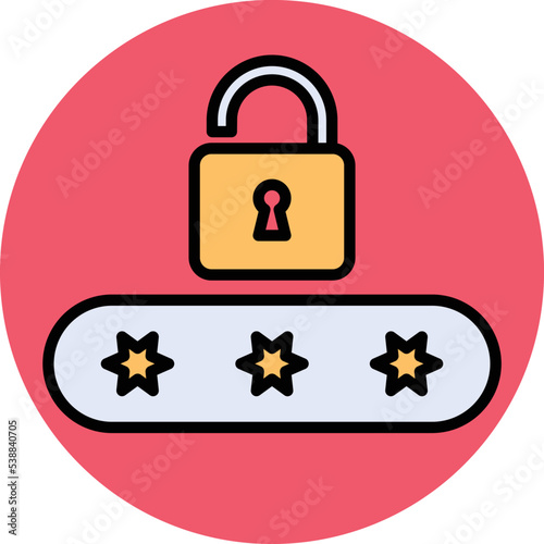 Password Protection Vector icon which is suitable for commercial work and easily modify or edit it
