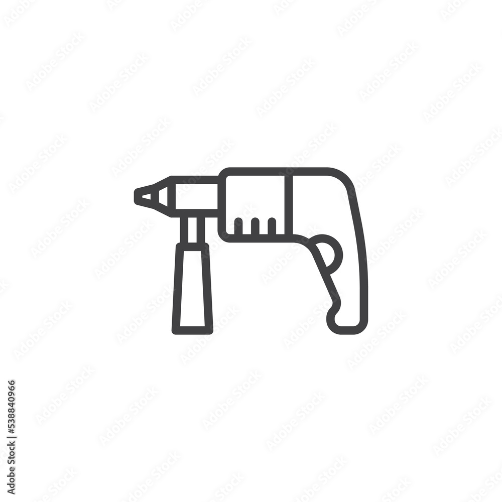 Hammer Drill line icon Hammer Drill line icon