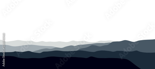 Flat landscape banner background vector. Minimal outdoor wallpaper.