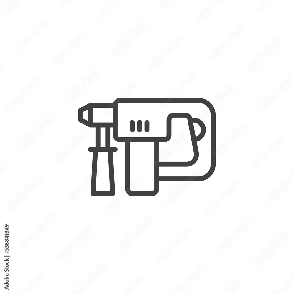 Rotary Hammer line icon Rotary Hammer line icon