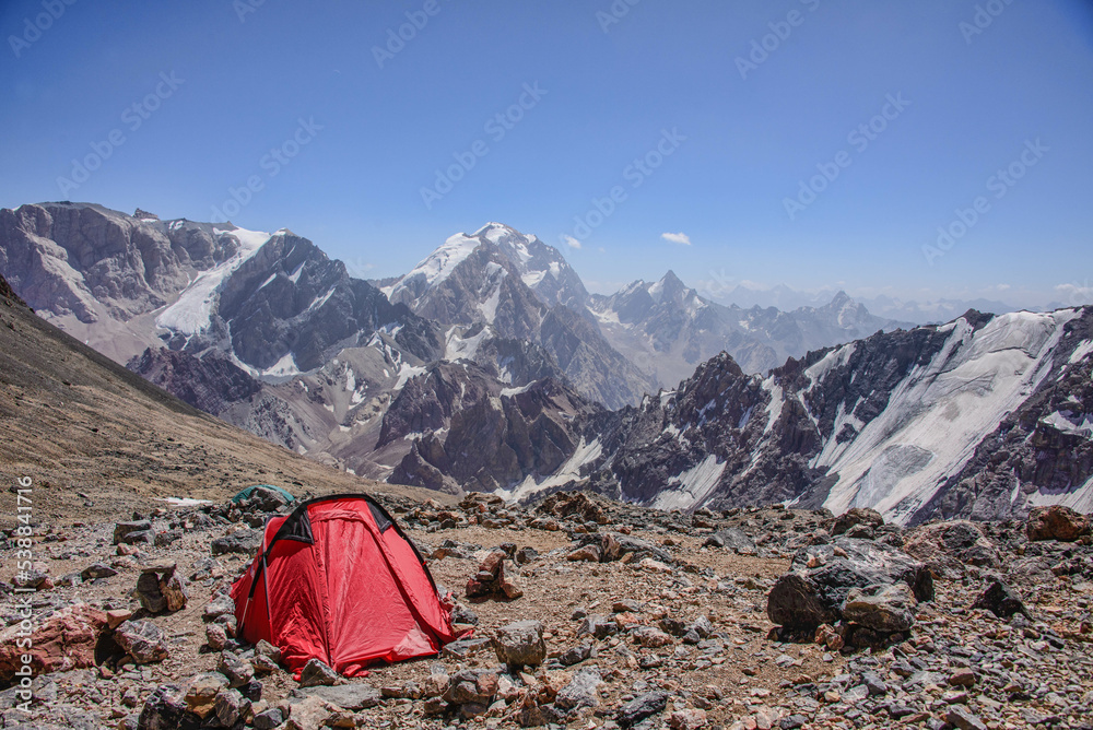 The stunning Fann Mountains seen from the Chimtarga Pass route, Tajikistan