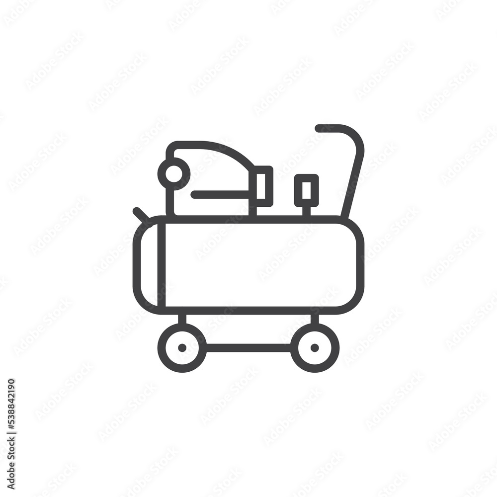 Portable Air Compressor line icon Portable Air Compressor line icon