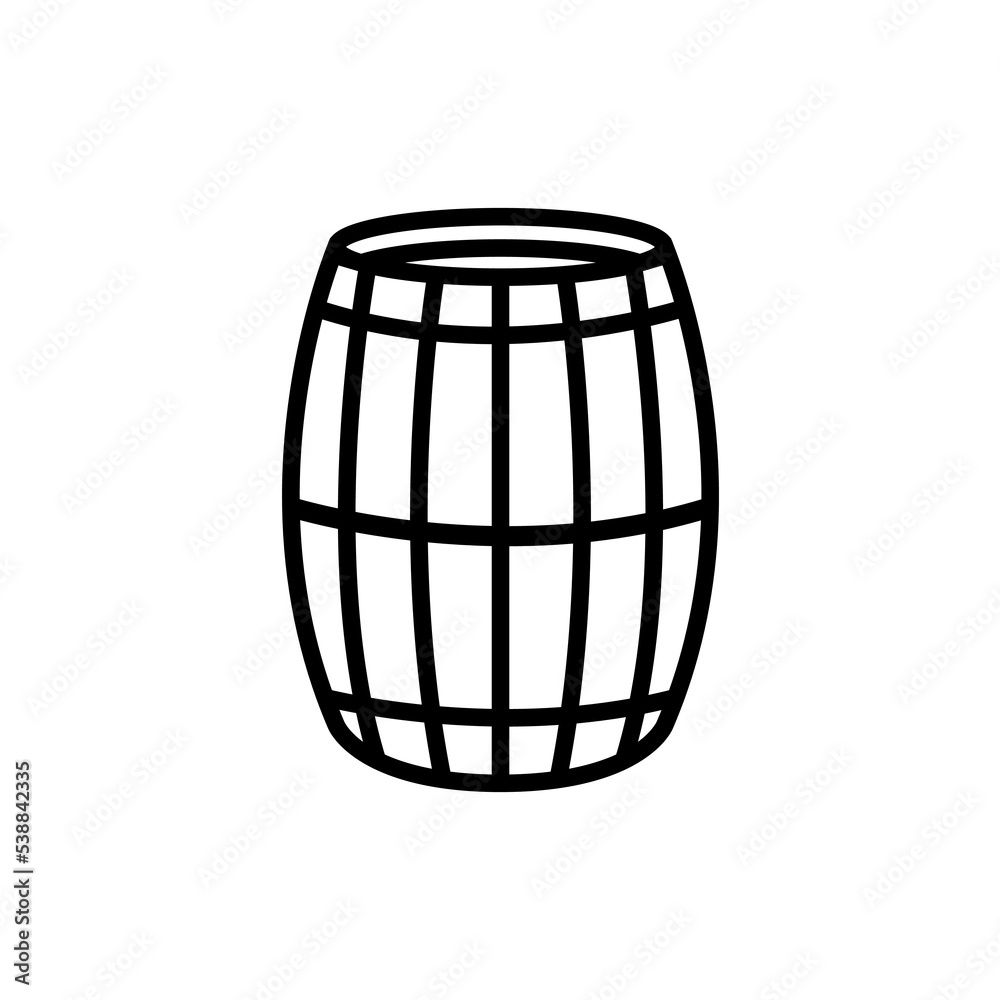 wooden barrel icon vector design template