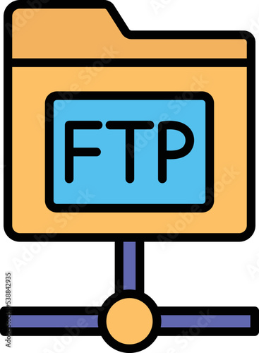 ftp protocol Vector icon which is suitable for commercial work and easily modify or edit it
