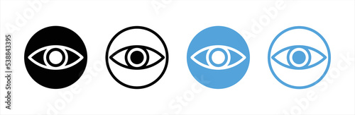 Eye icon set. Vision icon. Eye sign, see view icons - eyesight symbol. Vector illustration