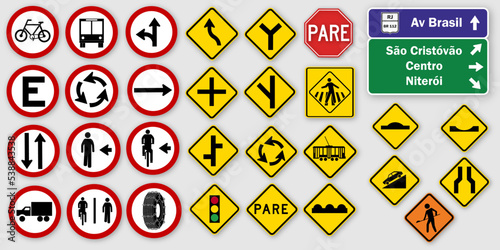 Brazilian Road Signs / Ai Illustrator photo