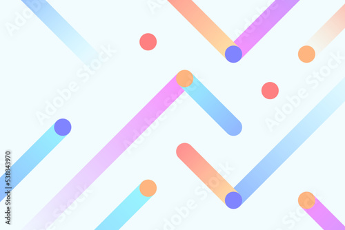 Abstract dynamic rounded line illustration backdrop. Trendy geometry composition of neon lines and dot on black background 