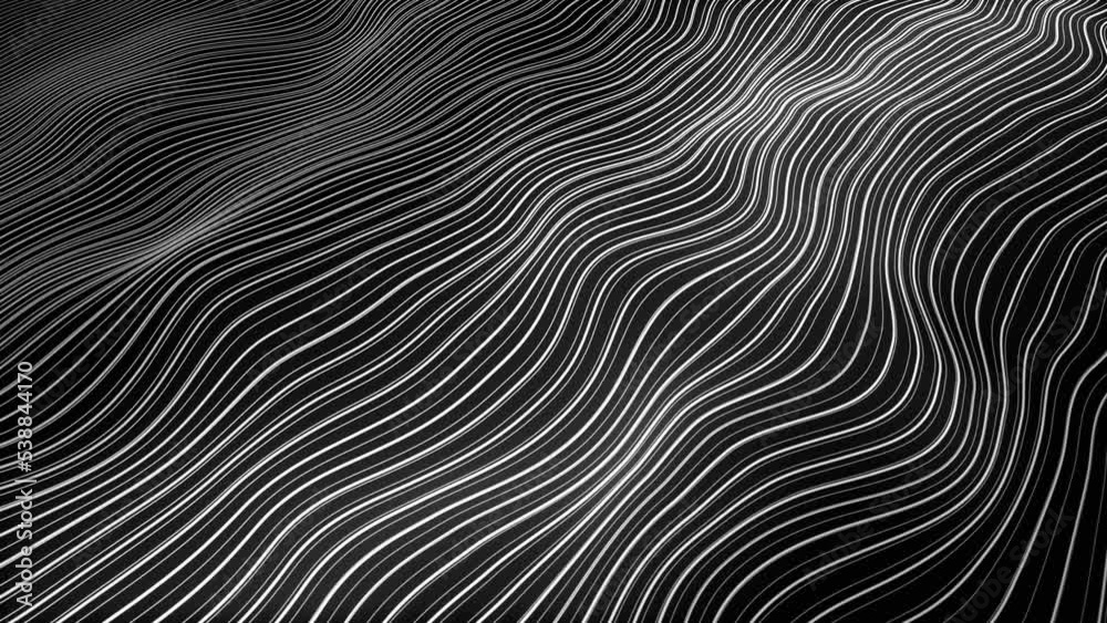 Halftone wave glowing animated background. Random motion of space matter. Texture of stripes, lines. Movement route. matrix field. Screensaver for business, presentation, science, technology. 4k Halftone wave glowing animated background. Random motion of space matter. Texture of stripes, lines. Movement route. matrix field. Screensaver for business, presentation, science, technology. 4k