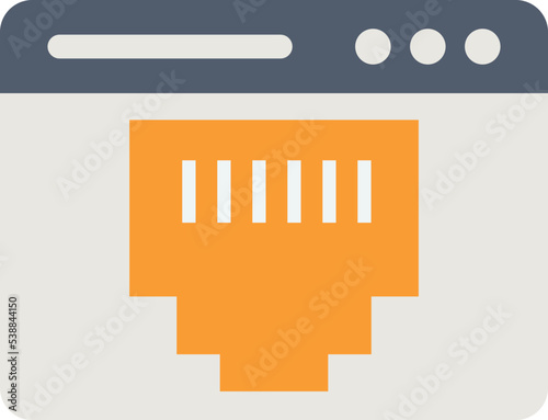 Lan Port Vector icon which is suitable for commercial work and easily modify or edit it
