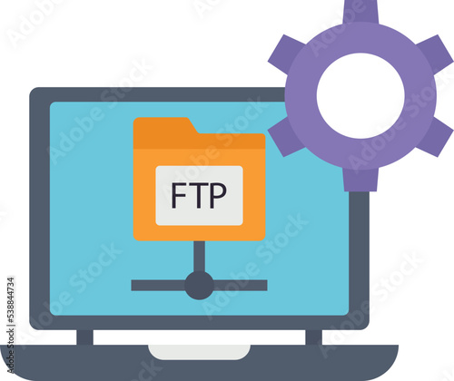  ftp protocol client Vector icon which is suitable for commercial work and easily modify or edit it
