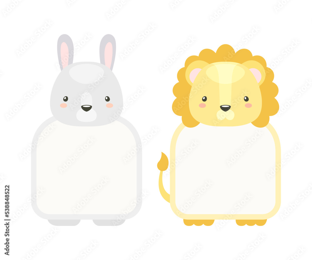 Frames with Animal Heads or Notebook Page for Notes Vector Set Frames with Animal Heads or Notebook Page for Notes Vector Set