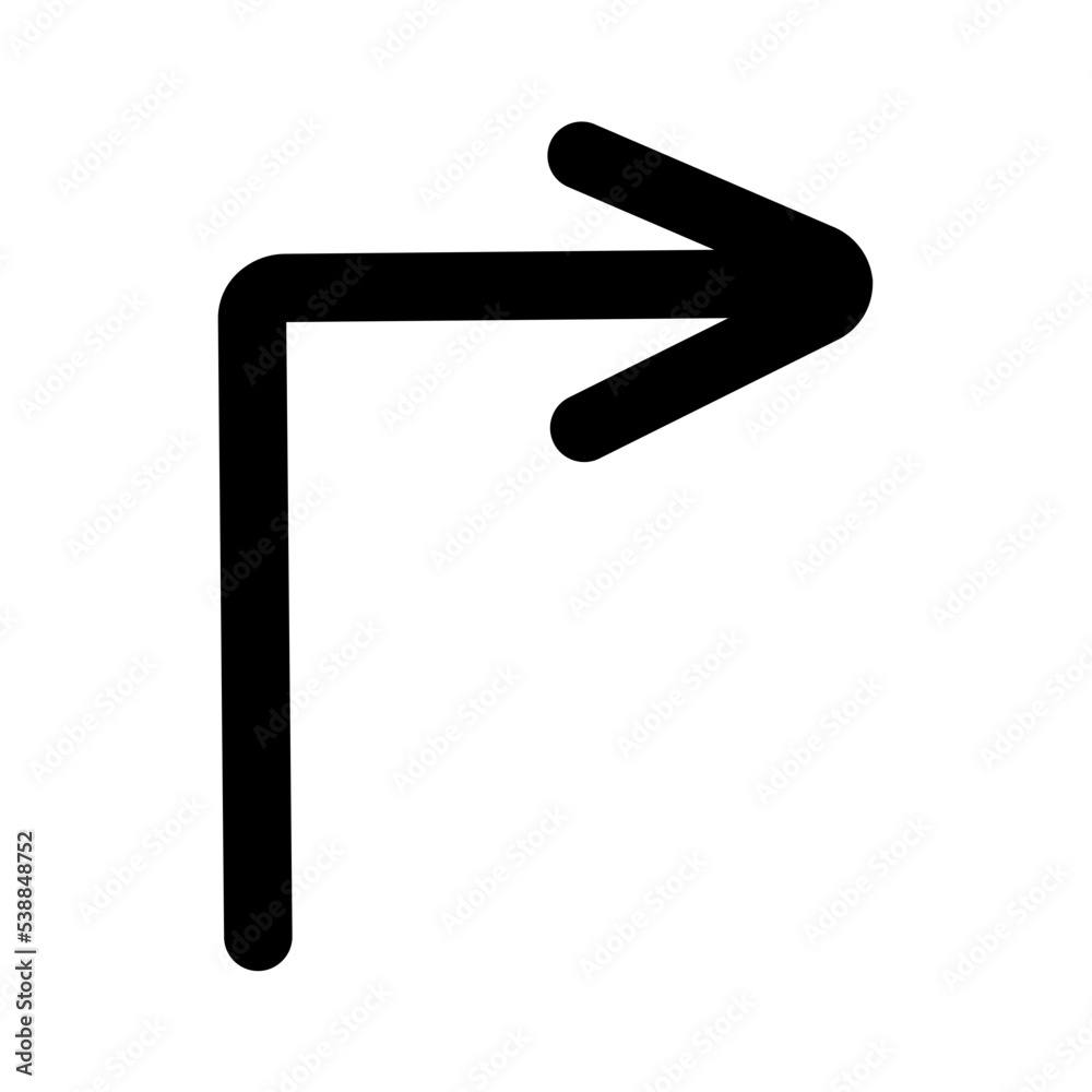turn right glyph icon