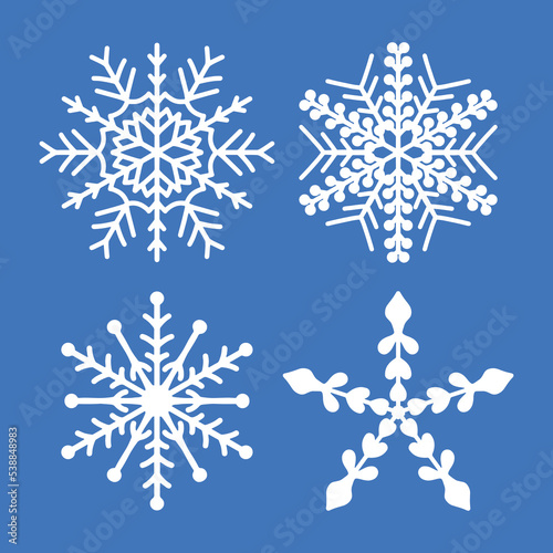laser cut christmas snow flakes vector set