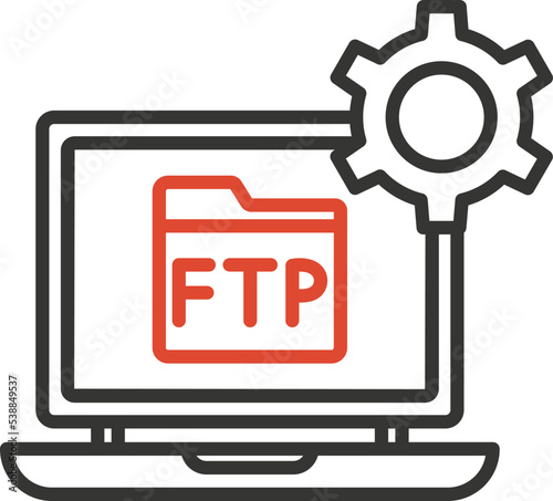  ftp protocol client Vector icon which is suitable for commercial work and easily modify or edit it
