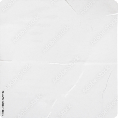 Blank white square paper sticker label isolated on white background