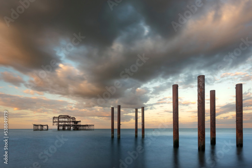 Brighton Pier and Colomns with long exposure.