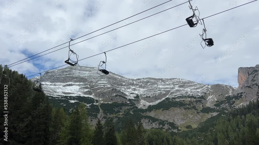 standing chairlift in skiressort in summer standing chairlift in skiressort in summer