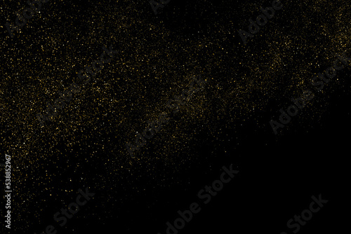 Wallpaper Mural Gold Glitter Texture Isolated on Black Background. Golden stardust. Amber Particles Color. Sparkles Rain. Vector Illustration, Eps 10. Torontodigital.ca