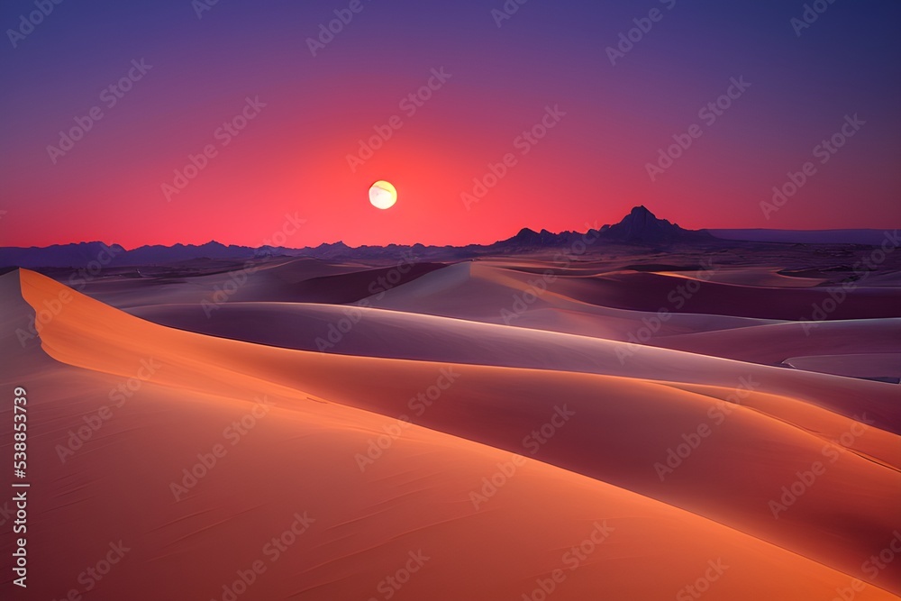 A beautiful warm sunset over the desert.