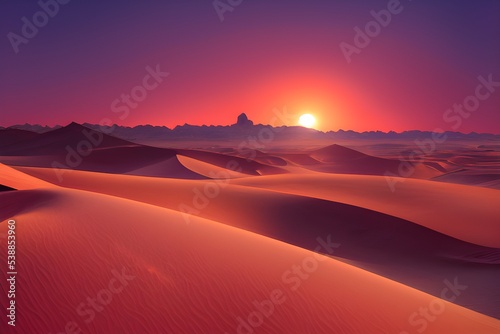 A beautiful warm sunset over the desert. © ECrafts
