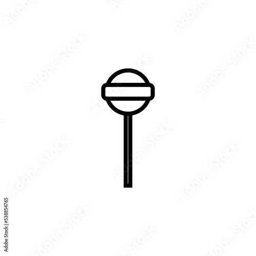 Lollipop line icon isolated on white background