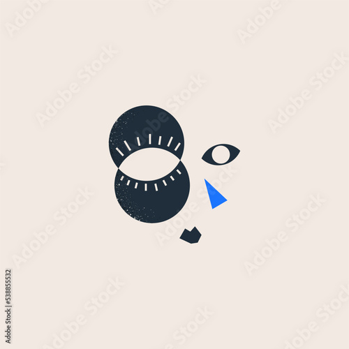 Face elements, abstract vector concept. Minimal illustration.