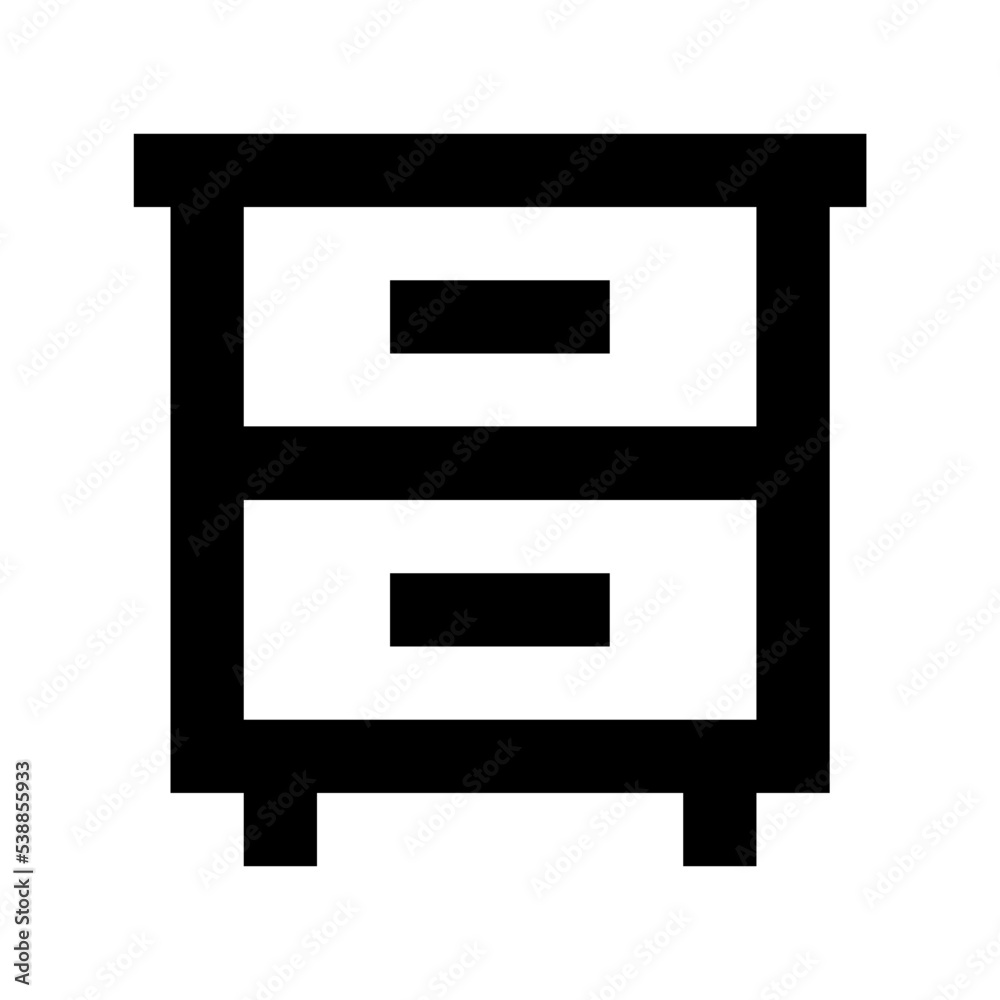 Chest of Drawers Flat Vector Icon 