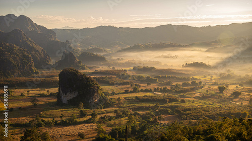 Photography sunrise over the mountains