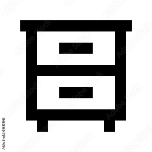 Chest of Drawers Flat Vector Icon 