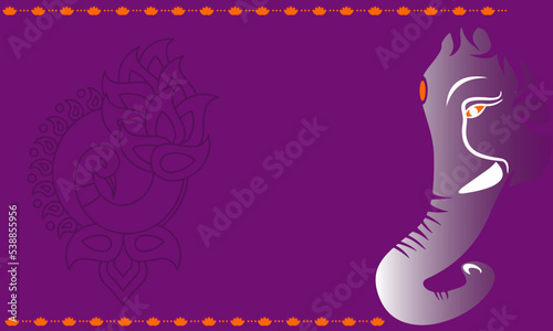 Deepavali Day Background with Silhouette of Elephant, Peacock and Copy Space Area. Suitable to place on content with that theme.