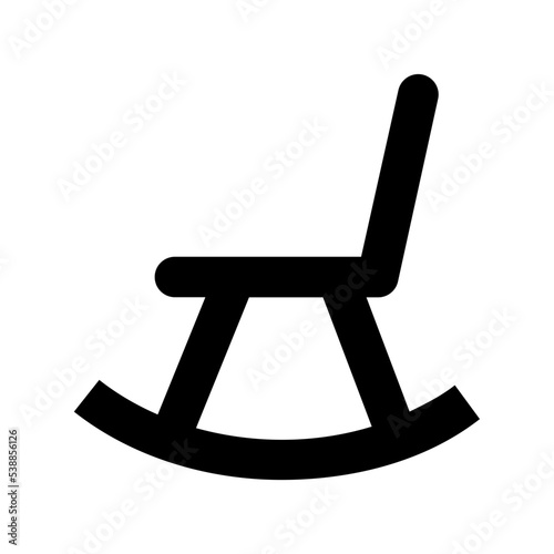 Rocking Chair Flat Vector Icon 