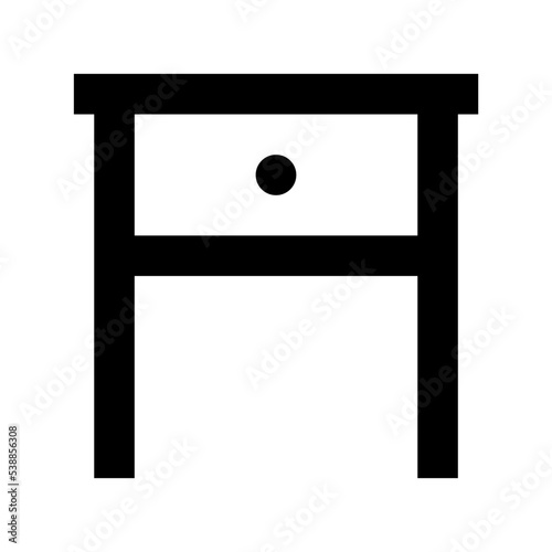 Bedside Table Flat Vector Icon 