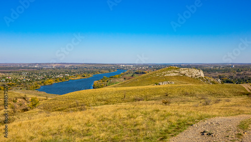 Beautiful landscape, Mountains 2 sisters, Seversky Donets River.