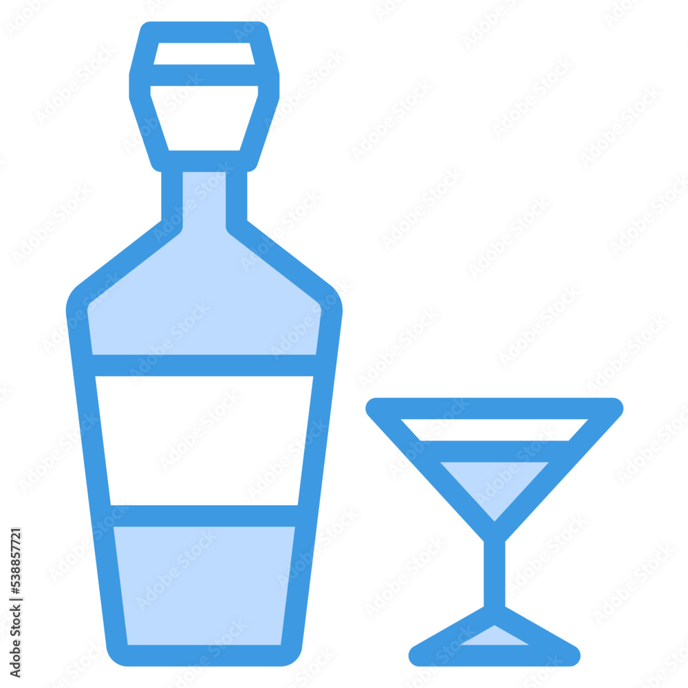 Beverage blue outline icon Beverage blue outline icon
