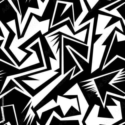 Abstract seamless pattern with curved geometry elements