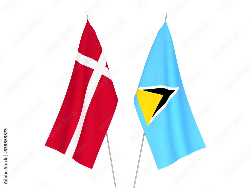 Saint Lucia and Denmark flags Saint Lucia and Denmark flags