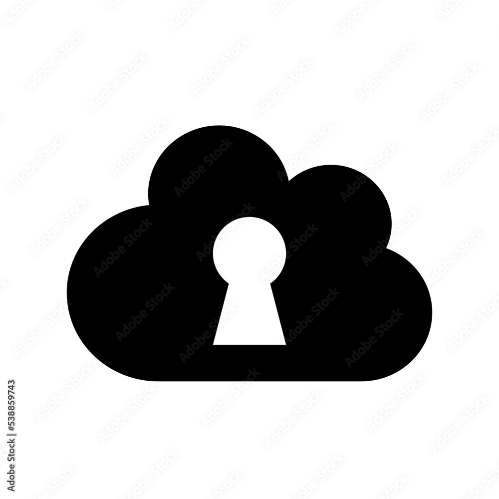Cloud Locked Flat Vector Icon Cloud Locked Flat Vector Icon