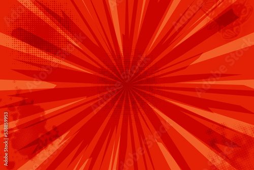 red star burst abstract backgroun vector with rays for comic or other