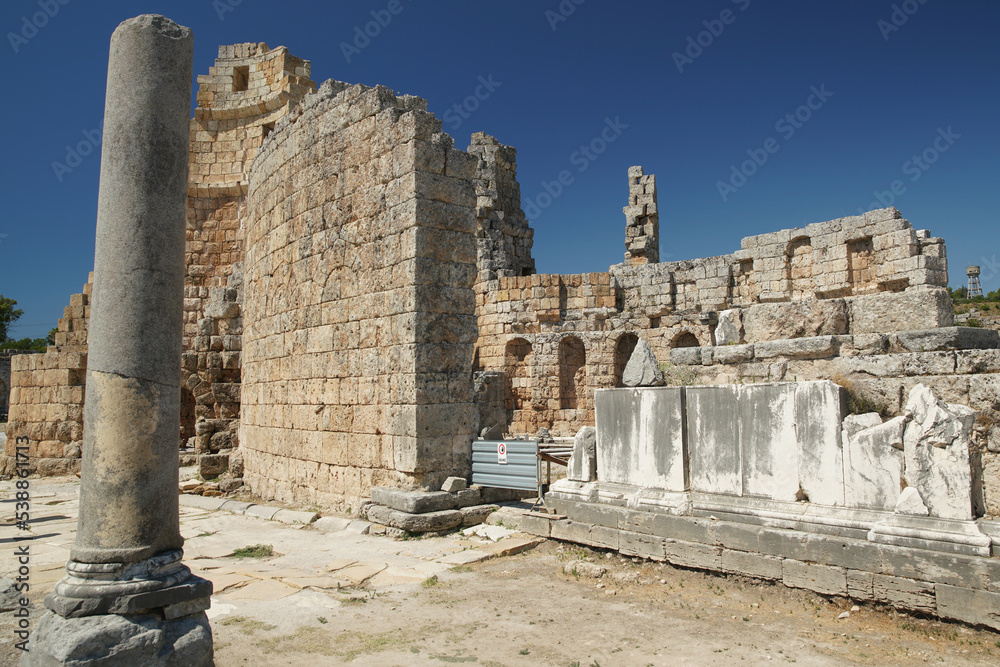 Hellenistic gate in Perge Ancient City in Antalya, Turkiye