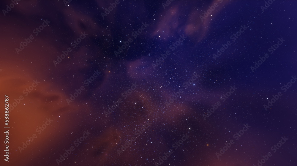 Fototapeta premium Cosmos is a nebula of gas, stars planets and galaxies. Expansion of the universe 3d render