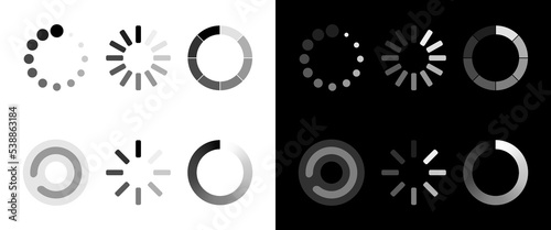 Loading icons collection. Load. Load icons. Vector Loading icons. Symbols Loading sign for web interface. Vector illustration